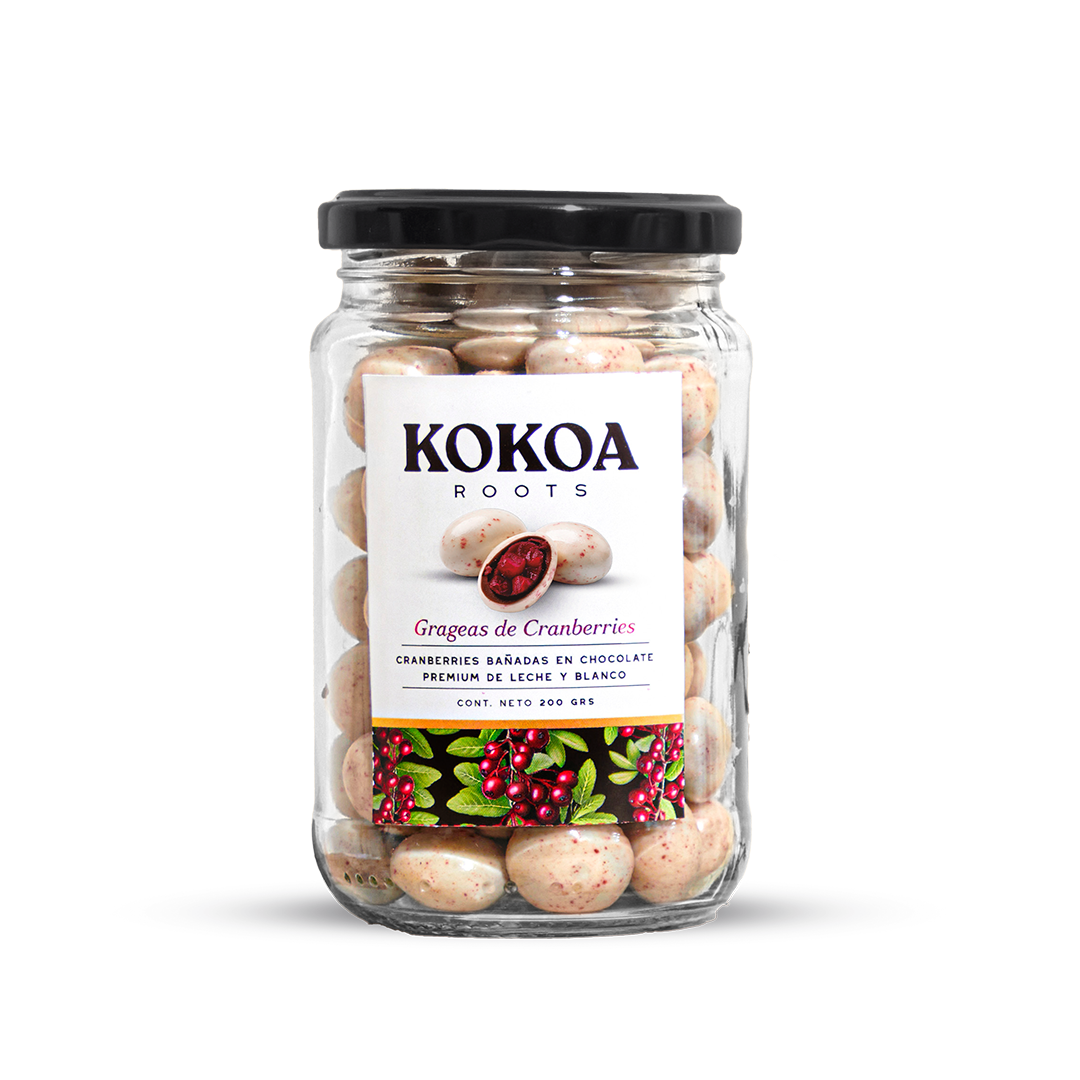 Cranberries en Chocolate Blanco y de Leche 200g | KOKOA ROOTS
