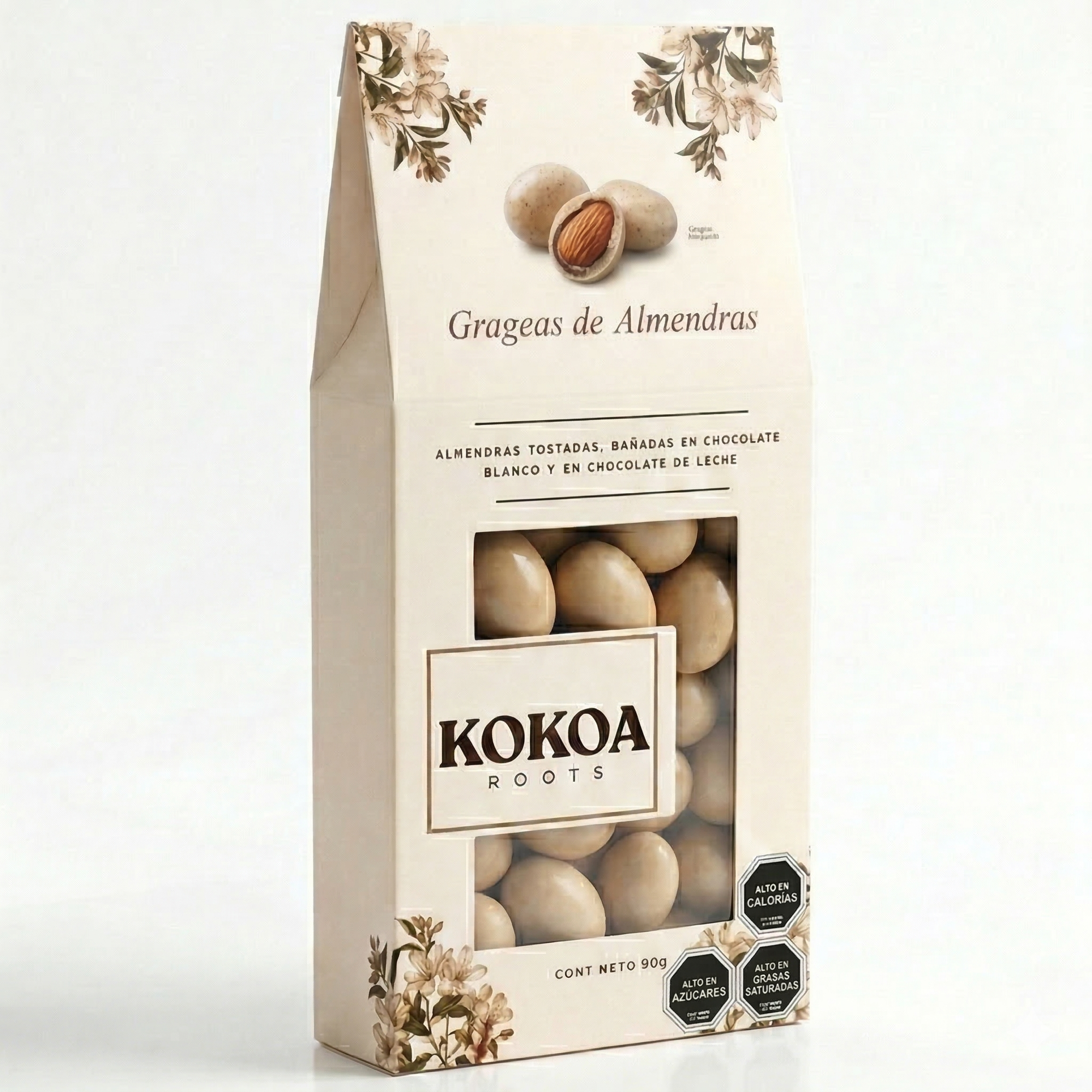 Estuche Grageas Almedras en Chocolate Leche y Blanco 90grs